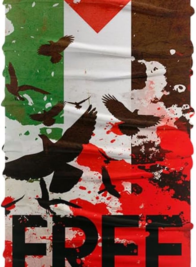 Palestine Flag Headband Multifunctional Windproof Face Scarf Bandana - Image 1